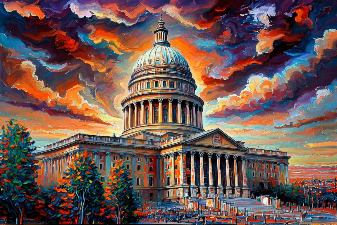 Politics: a painting from the house’s oil series